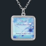 Individuelle Name, Sparkle zum ersten Hochzeitstag Versilberte Kette<br><div class="desc">Dieses wunderschöne Geschenk,  Souvenir,  Geschenk und Party essenziell ist für den ersten Hochzeitstag perfekt! Vollständig anpassbar!</div>