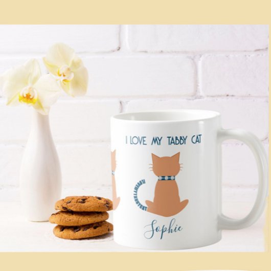 Individuelle Name Spaß I Liebe My Tabby Cat Kaffeetasse