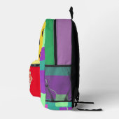Individuelle Name-Spaß multicolor Pickleball Trend Bedruckter Rucksack (Rechts)