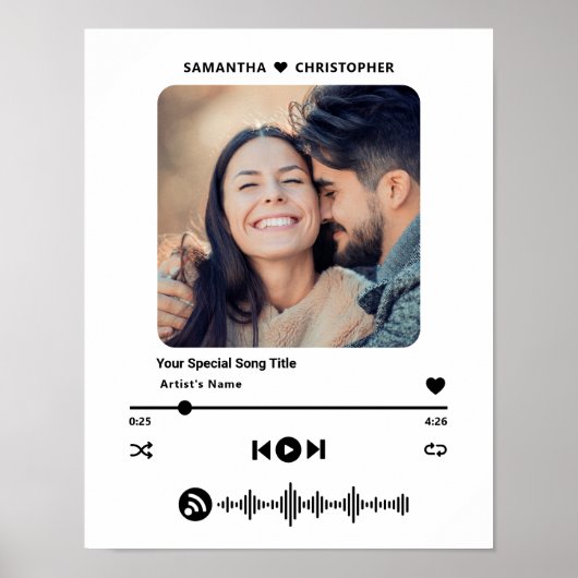 Individuelle Name Special Song Music Player Style  Poster (Vorne)
