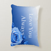 Individuelle Name & Special Years Romantische Blau Dekokissen (Rückseite(Vertikal))