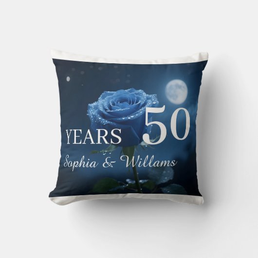 Individuelle Name & Special Years Romantische Blau Kissen (Vorderseite)