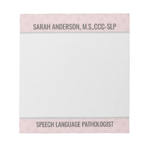 Individuelle Name Speech Language Pathologist SLP Notizblock