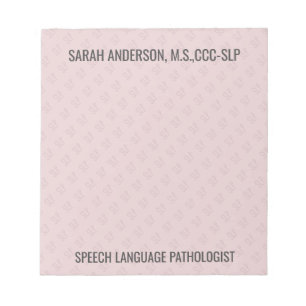 Individuelle Name Speech Language Pathologist SLP Notizblock