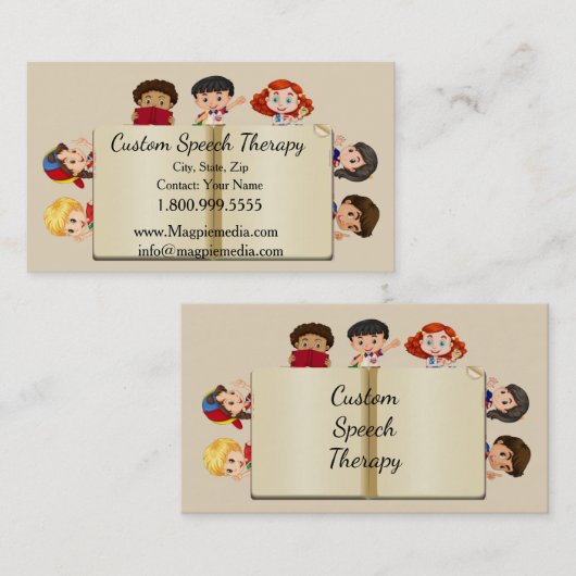 Individuelle Name Speech Therapy Kinder Cartoon Visitenkarte (Vorne/Hinten)