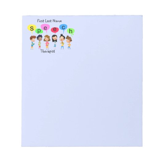 Individuelle Name Spezestherapeut Niedlich Kids Notizblock (Vorderseite)