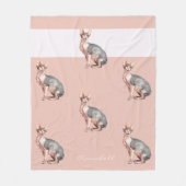 individuelle Name Sphynx Katzenhaarlose Fleecedecke (Vorderseite)