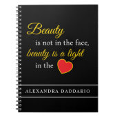 Individuelle Name Spiral Notebook mit Beauty Sloga Notizblock (Vorderseite)