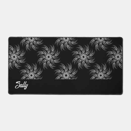 Individuelle Name Spiralen auf schwarz Schreibtischunterlage (Vorderseite)