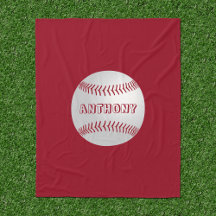 Individuelle Name Sports Theme Red Baseball Blanke