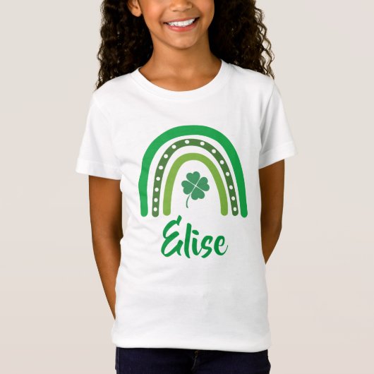 INDIVIDUELLE NAME St. Patrick's Day Boho Rainbow K T-Shirt (Vorderseite)