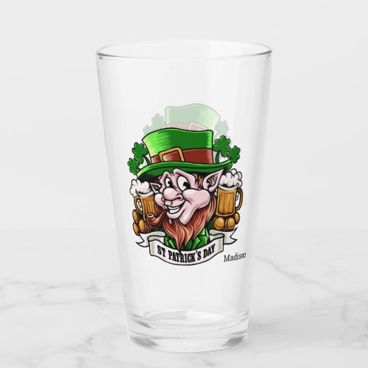 Individuelle Name St. Patrick's Day Pint Glas (Rückseite)