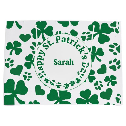 Individuelle Name St. Patrick's Day Tote Bag Große Geschenktüte (Vorderseite)