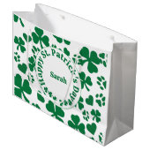 Individuelle Name St. Patrick's Day Tote Bag Große Geschenktüte (Vorderseite Schrägansicht)