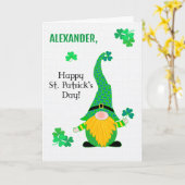 Individuelle Name St Patrick's Fun Leprechaun Card Karte (Gelbe Blume)