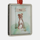 Individuelle Name Staffordshire Bull Terrier Pet D Ornament Aus Metall (Rechts)