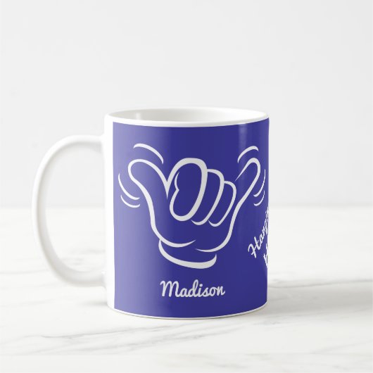Individuelle Name, Standort und Farbe Shaka Kaffeetasse (Links)