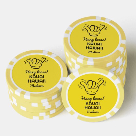 Individuelle Name, Standort und Farbe Shaka Pokerchips (Stapel)