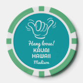Individuelle Name, Standort und Farbe Shaka Pokerchips (Vorderseite)
