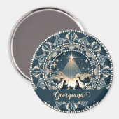 Individuelle Name Star of Wonder Nativity Dot Mand Magnet (Vorderseite/Rückseite)