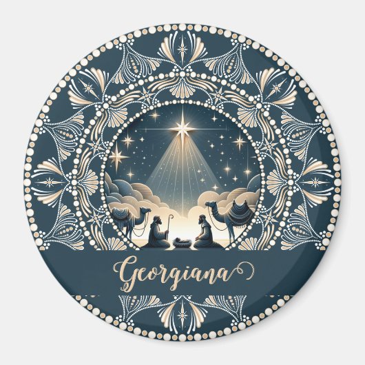 Individuelle Name Star of Wonder Nativity Dot Mand Magnet (Vorne)