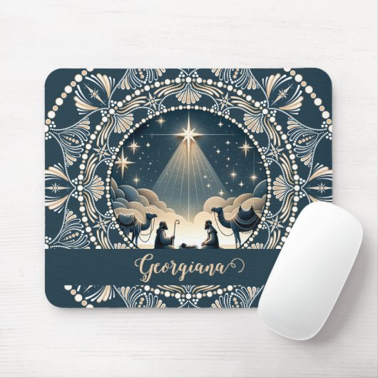 Individuelle Name Star of Wonder Nativity Dot Mand Mousepad (Mit Mouse)