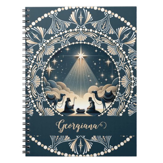 Individuelle Name Star of Wonder Nativity Dot Mand Notizblock (Vorderseite)