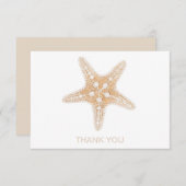 Individuelle Name Starfish White & Creme Dankeskarte (Vorne/Hinten)