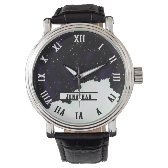 Individuelle Name Starry Weltraum und Wolke Armbanduhr (Vorderseite)