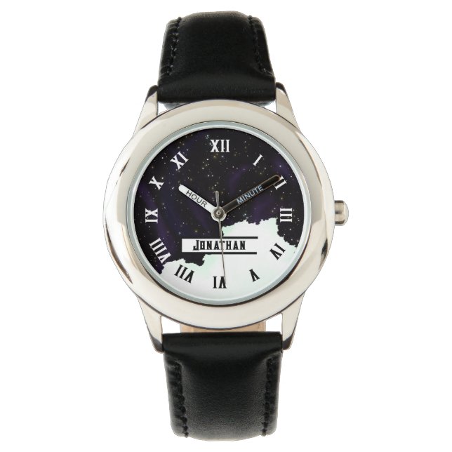 Individuelle Name Starry Weltraum und Wolke Armbanduhr (Vorderseite)