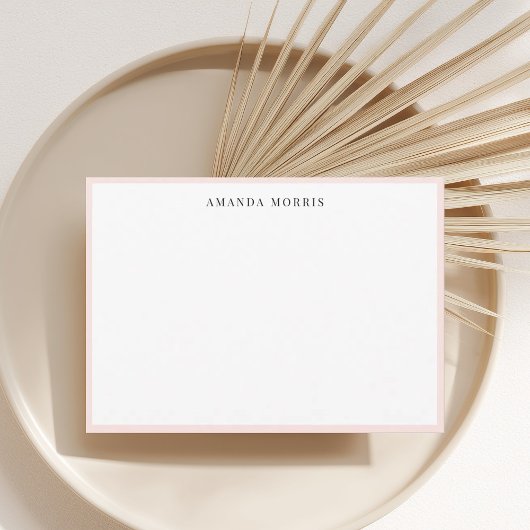 Individuelle Name Stationery Chic Modern Blush Pin Mitteilungskarte