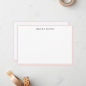 Individuelle Name Stationery Chic Modern Blush Pin Mitteilungskarte (Vorderseite/Rückseite Beispiel)