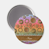 Individuelle Name Steampunk Glitzer Magnet (Vorderseite/Rückseite)