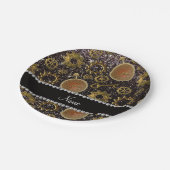 Individuelle Name-Steampunker-Glitzer Pappteller (Schrägansicht)