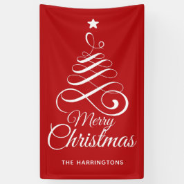 Individuelle Name Stilistisches Weihnachtsbaum-Ban Banner