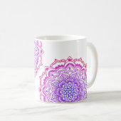 Individuelle Name Stilvoll Lila Pink Boho Mandala Kaffeetasse (VorderseiteRechts)