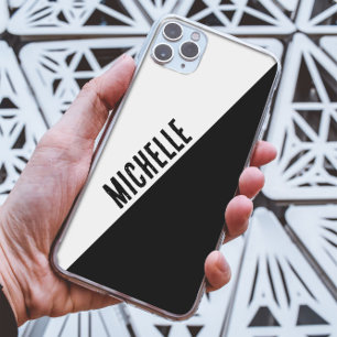 Individuelle Name-Stilvoll Schwarz & Weiß gespalte Case-Mate iPhone Hülle