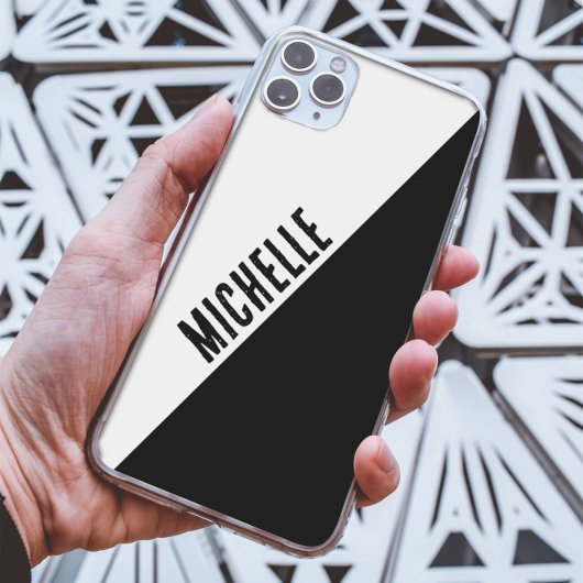 Individuelle Name-Stilvoll Schwarz & Weiß gespalte Case-Mate iPhone Hülle