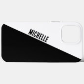 Individuelle Name-Stilvoll Schwarz & Weiß gespalte Case-Mate iPhone Hülle (Rückseite (Horizontal))