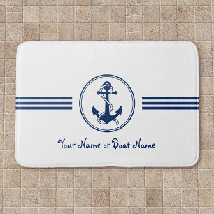 Individuelle Name Stilvolle Anker- und Seifenmatte Badematte