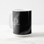Individuelle Name Stilvolle Getränke Marble Black Kaffeetasse (Vorderseite Links)