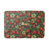 Individuelle Name Strawberry Pattern Badematte (Vorderseite)