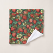 Individuelle Name Strawberry Pattern Badhandtuch Set (Waschlappen)