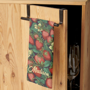 Individuelle Name Strawberry Pattern Geschirrtuch