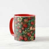 Individuelle Name Strawberry Pattern Tasse (Vorderseite Links)