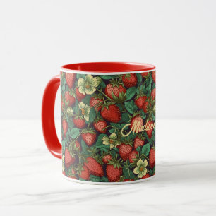 Individuelle Name Strawberry Pattern Tasse