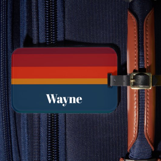 Individuelle Name Streifen Gepäckanhänger (Vorderseite Insitu 4)