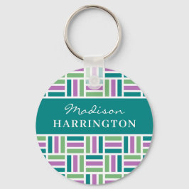 Individuelle Name Strip Muster Schlüsselketten Schlüsselanhänger