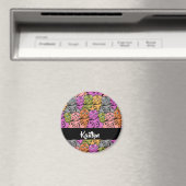 Individuelle Name Stripe Kätzchen Magnet (In Situ (Geschirrspüler))