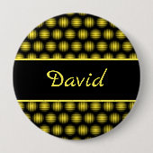 individuelle Name Stripey Ball Pattern Button (Vorderseite)